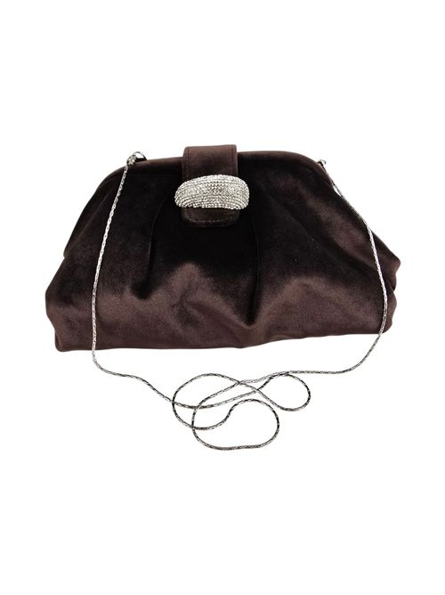 clutch donna in velluto marrone Twenty Fourhaitch | ALUDRATESTA DI MORO
